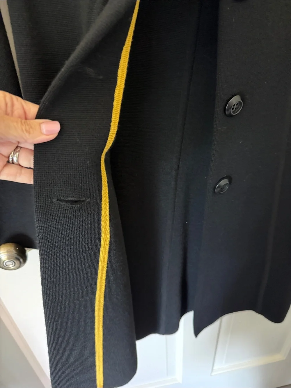 J. Crew Black Button-Front Knit Coatigan